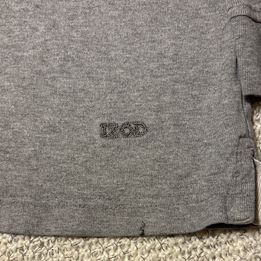 Vintage IZOD Varsity Rugby Polo Long-sleeve, Gray - Picture 2 of 9